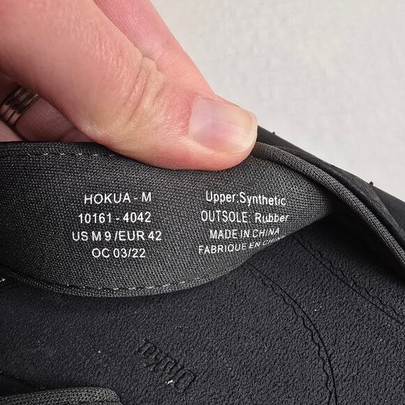 Olukai Hokua Mens Size 9 Sandals Leather Beach Flip Flops Black Dark Shadow - Picture 3 of 4